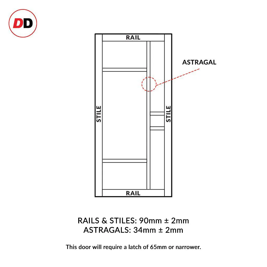 Room Divider - Handmade Eco-Urban® Isla Door Pair DD6429C - Clear Glass - Premium Primed - Colour & Size Options