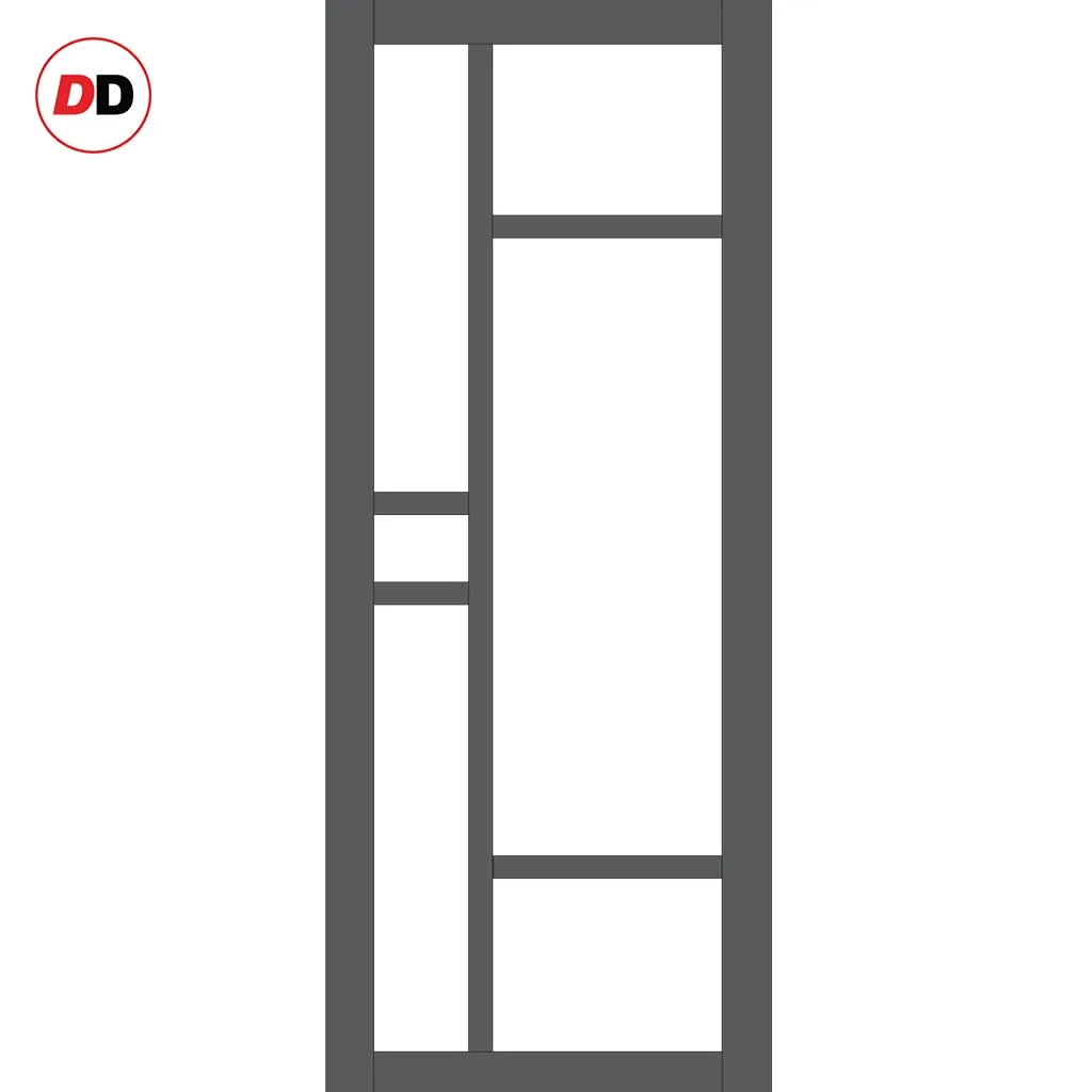 Room Divider - Handmade Eco-Urban® Isla Door Pair DD6429C - Clear Glass - Premium Primed - Colour & Size Options