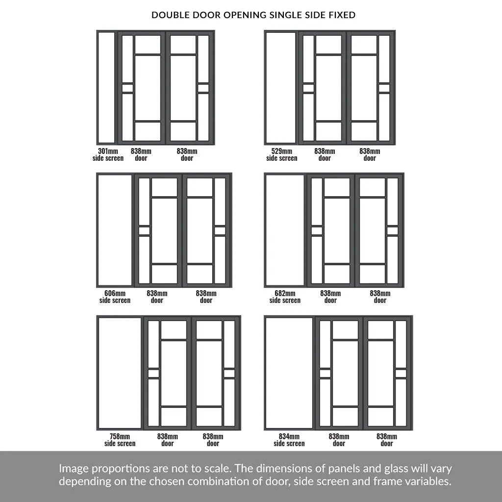 Room Divider - Handmade Eco-Urban® Isla Door Pair DD6429C - Clear Glass - Premium Primed - Colour & Size Options