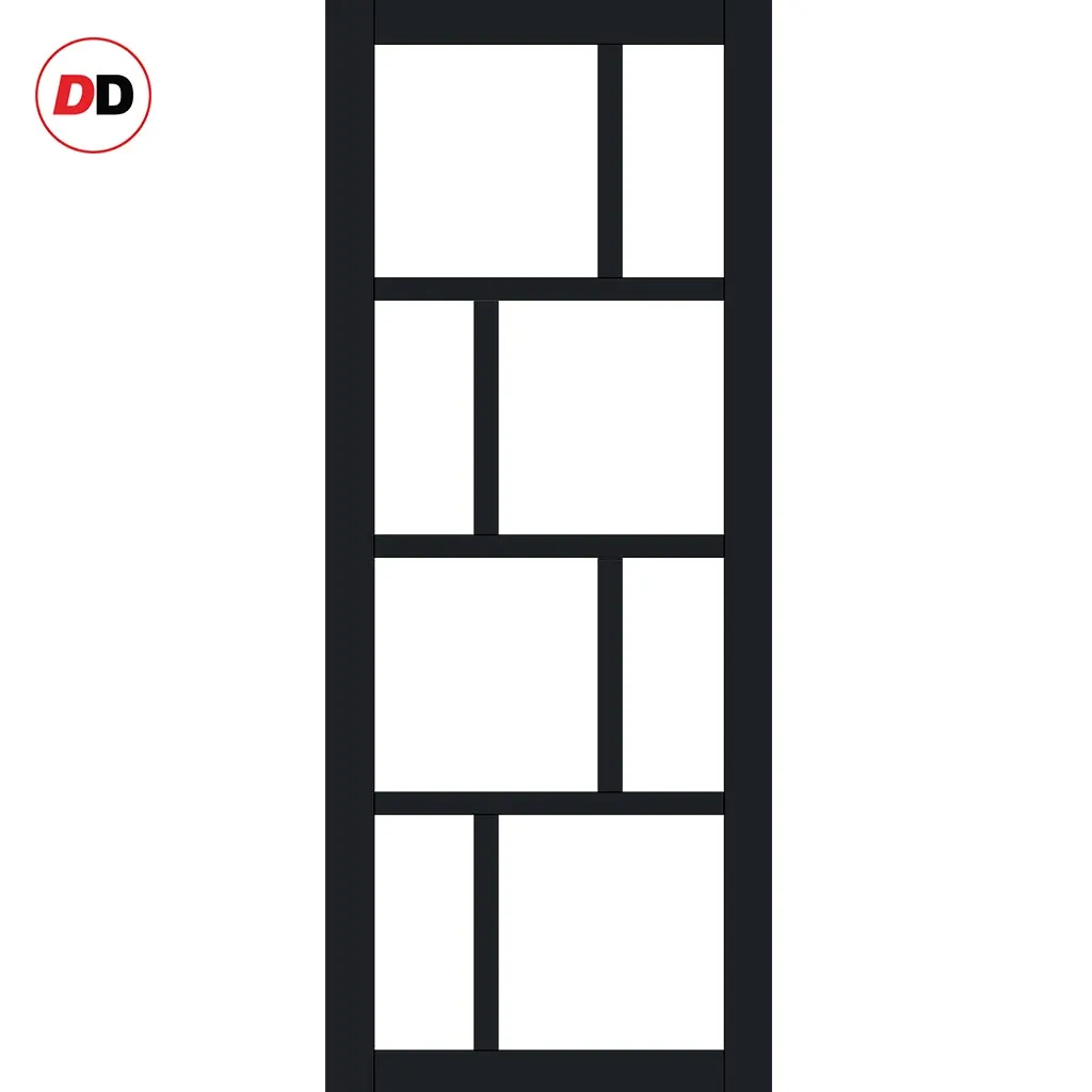 Room Divider - Handmade Eco-Urban® Kochi Door Pair DD6415F - Frosted Glass - Premium Primed - Colour & Size Options