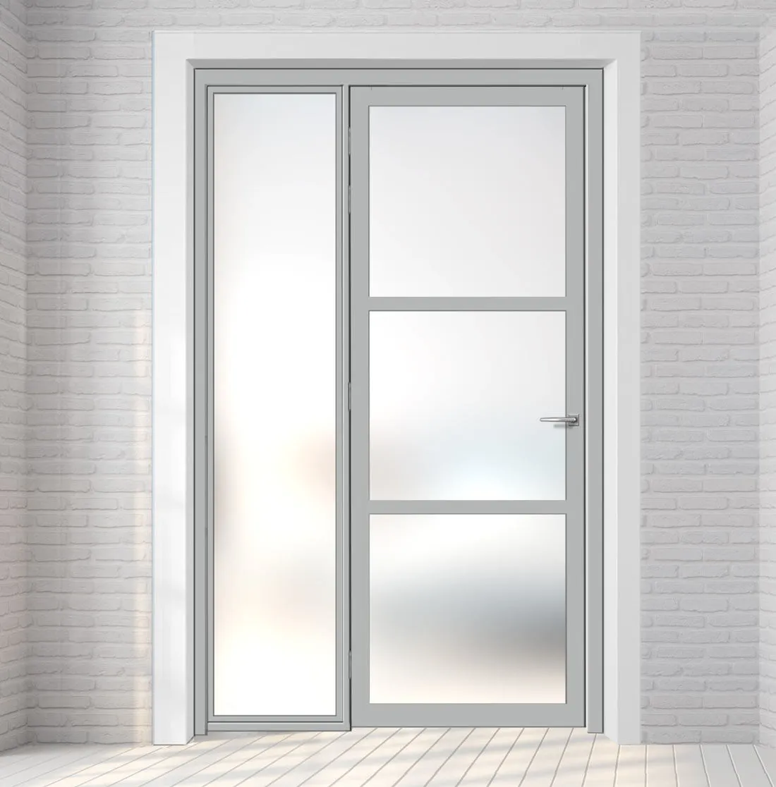 Room Divider - Handmade Eco-Urban® Manchester Door DD6306F - Frosted Glass - Premium Primed - Colour & Size Options