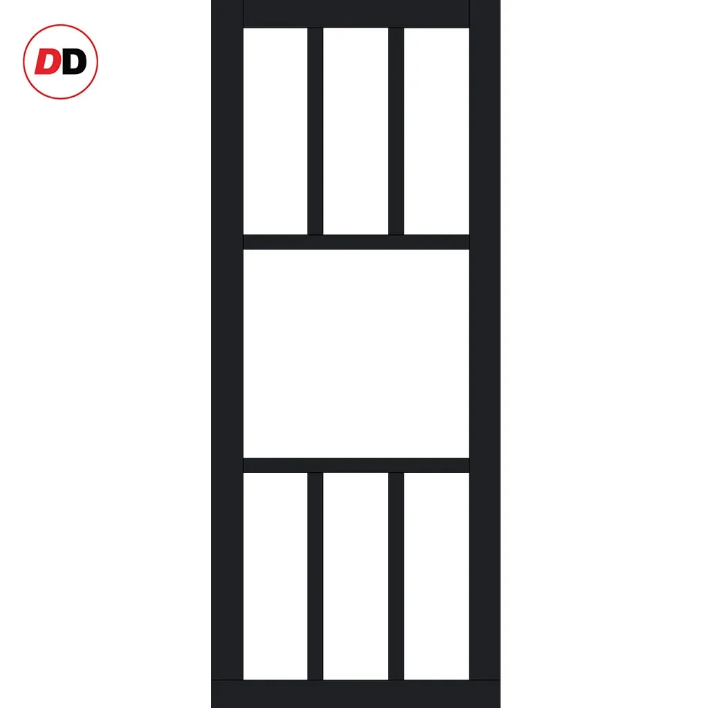 Room Divider - Handmade Eco-Urban® Queensland Door DD6424F - Frosted Glass - Premium Primed - Colour & Size Options