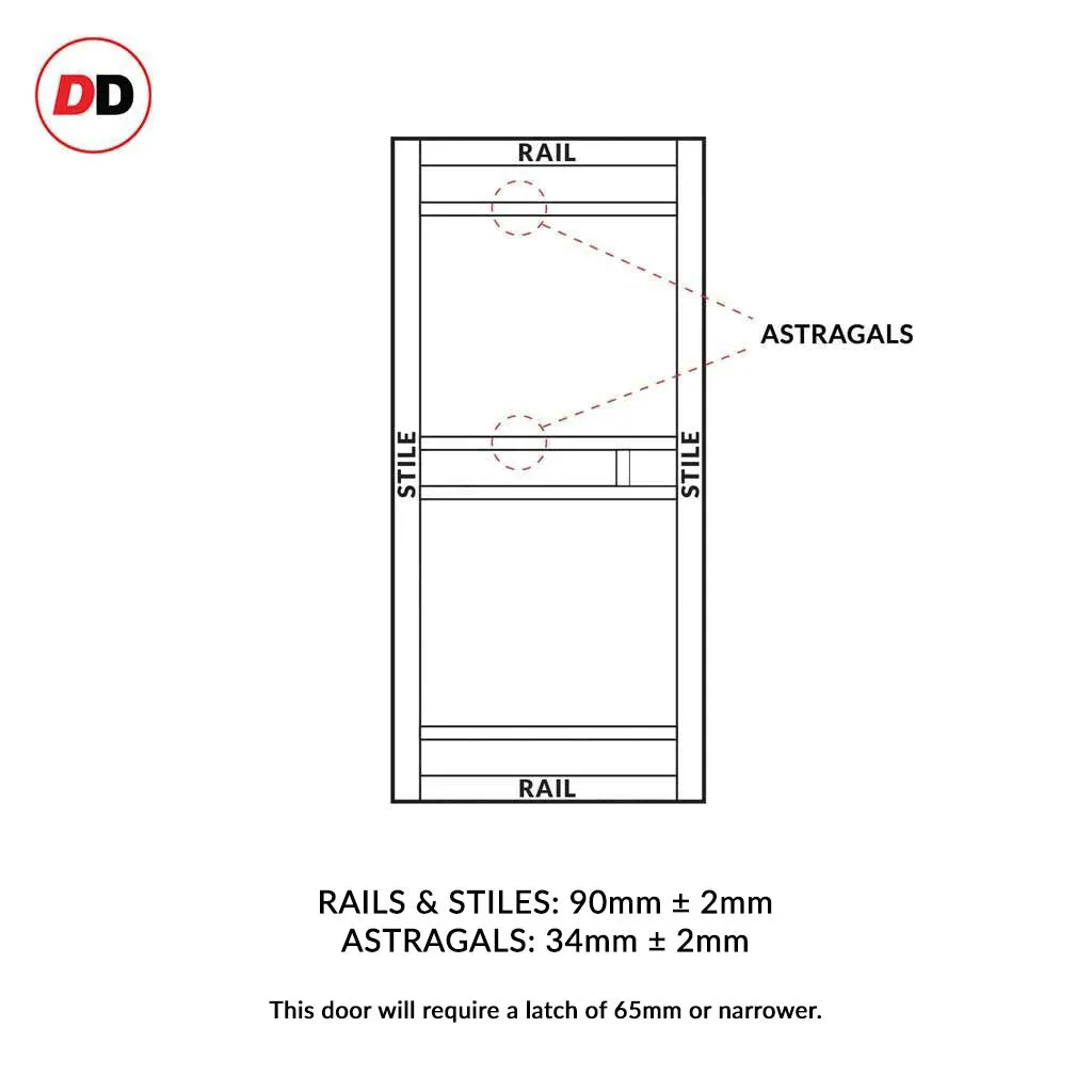 Room Divider - Handmade Eco-Urban® Sheffield with Two Sides DD6312F - Frosted Glass - Premium Primed - Colour & Size Options