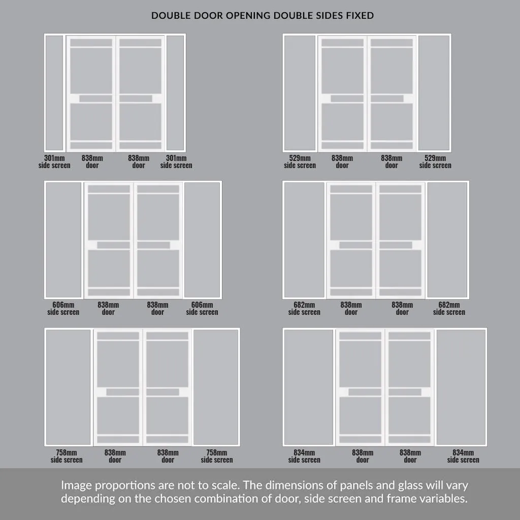 Room Divider - Handmade Eco-Urban® Sheffield with Two Sides DD6312F - Frosted Glass - Premium Primed - Colour & Size Options