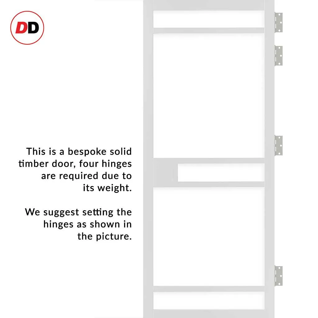 Room Divider - Handmade Eco-Urban® Sheffield with Two Sides DD6312F - Frosted Glass - Premium Primed - Colour & Size Options