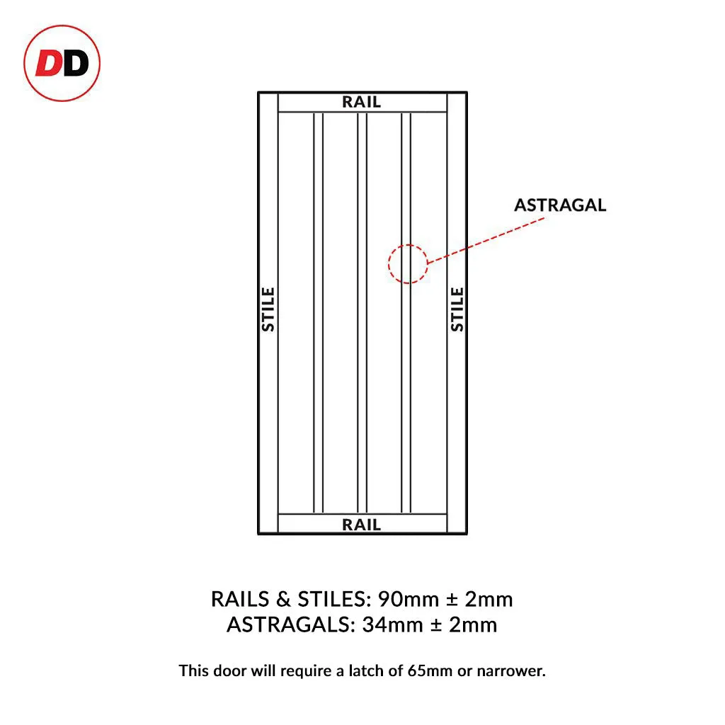 Room Divider - Handmade Eco-Urban® Sintra Door DD6428F - Frosted Glass - Premium Primed - Colour & Size Options