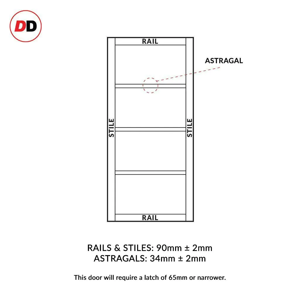 Room Divider - Handmade Eco-Urban® Staten Door Pair DD6310C - Clear Glass - Premium Primed - Colour & Size Options