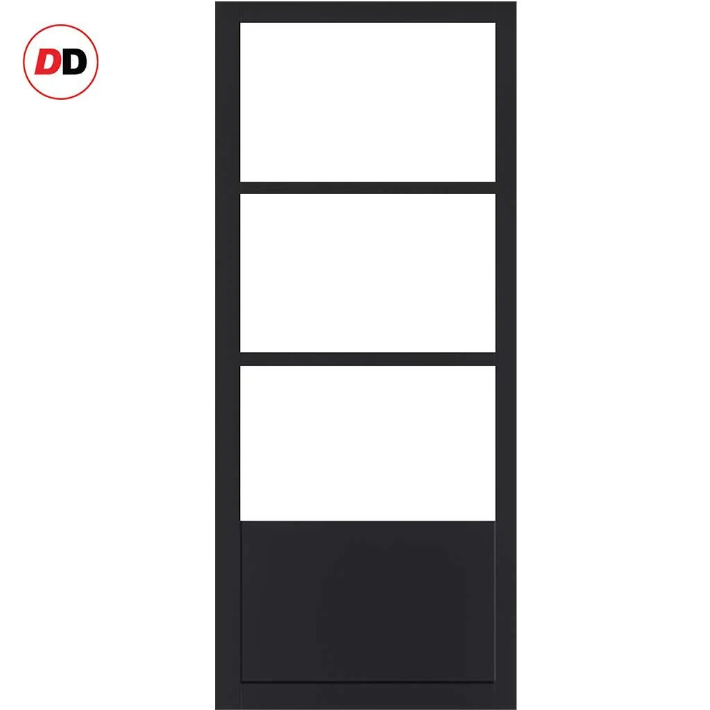 Room Divider - Handmade Eco-Urban® Staten Door Pair DD6310C - Clear Glass - Premium Primed - Colour & Size Options