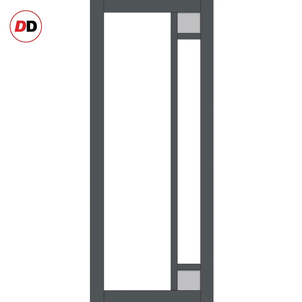 Room Divider - Handmade Eco-Urban® Suburban Door Pair DD6411CF Clear Glass (2 FROSTED CORNER PANES) - Premium Primed - Colour & Size Options