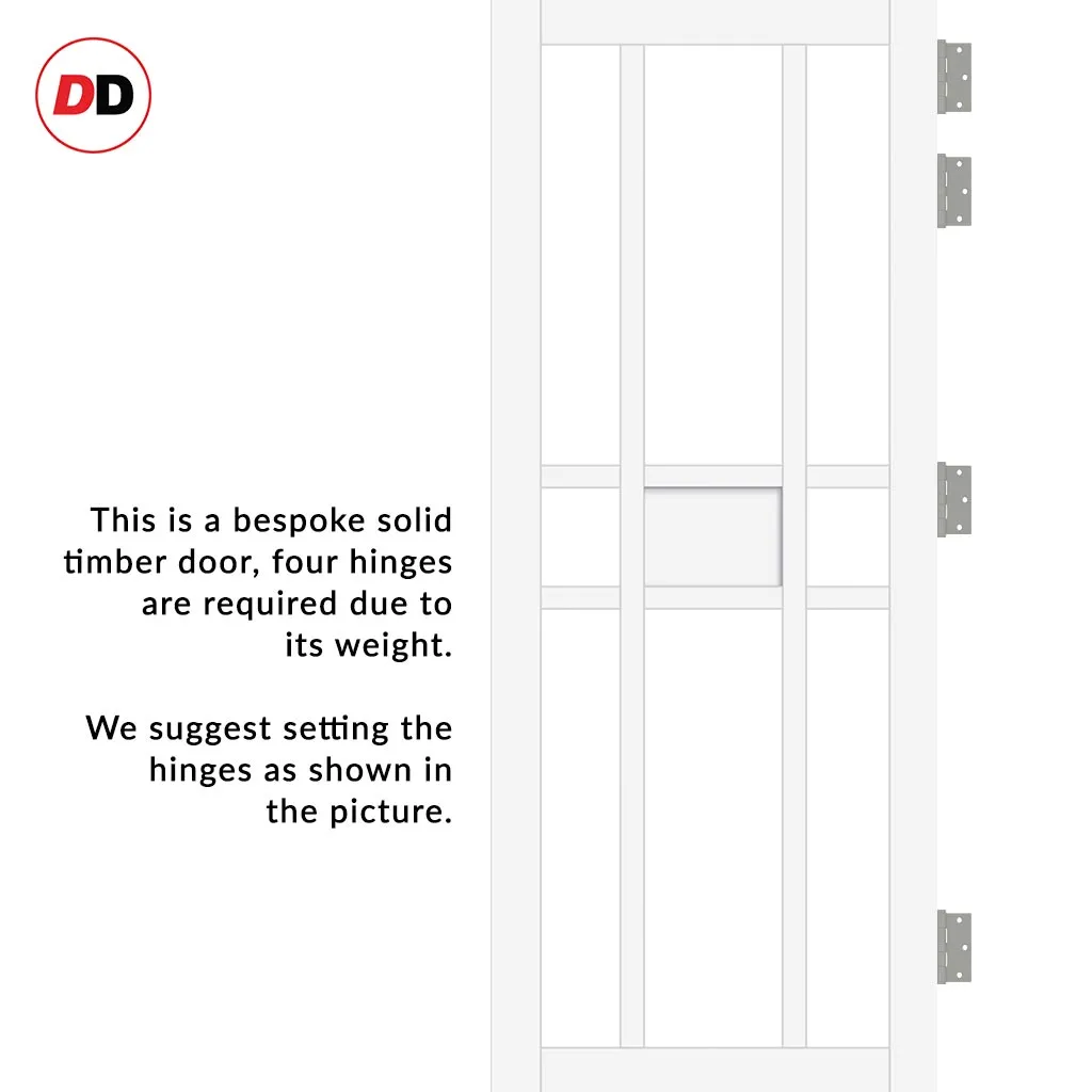 Room Divider - Handmade Eco-Urban® Tromso Door DD6402F - Frosted Glass - Premium Primed - Colour & Size Options