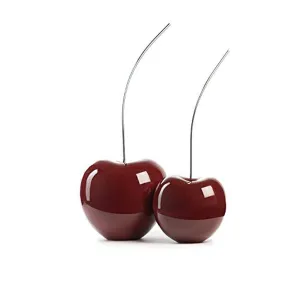 Set of 2- Red Wine Decorative Cherry