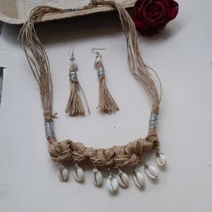 Shell And Jute Necklace Set