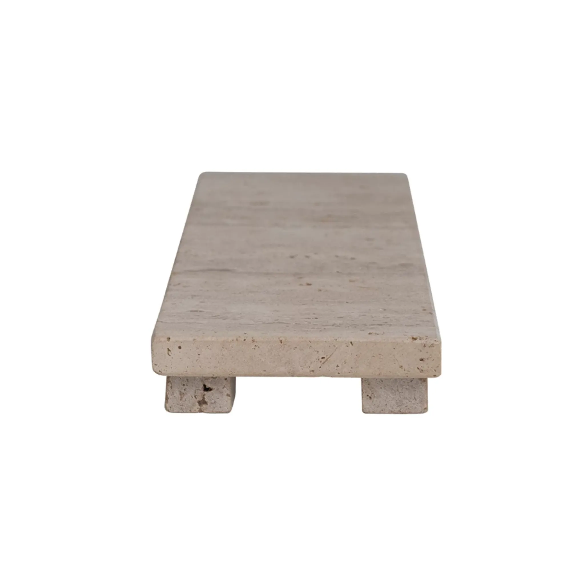 Travertine Footed Tray