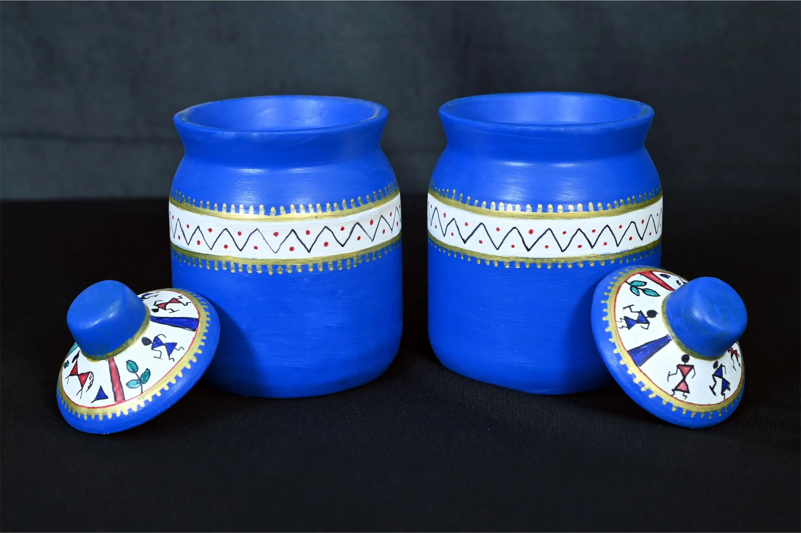 Warli Ceramic Jars (4.25 x 3 Inch)