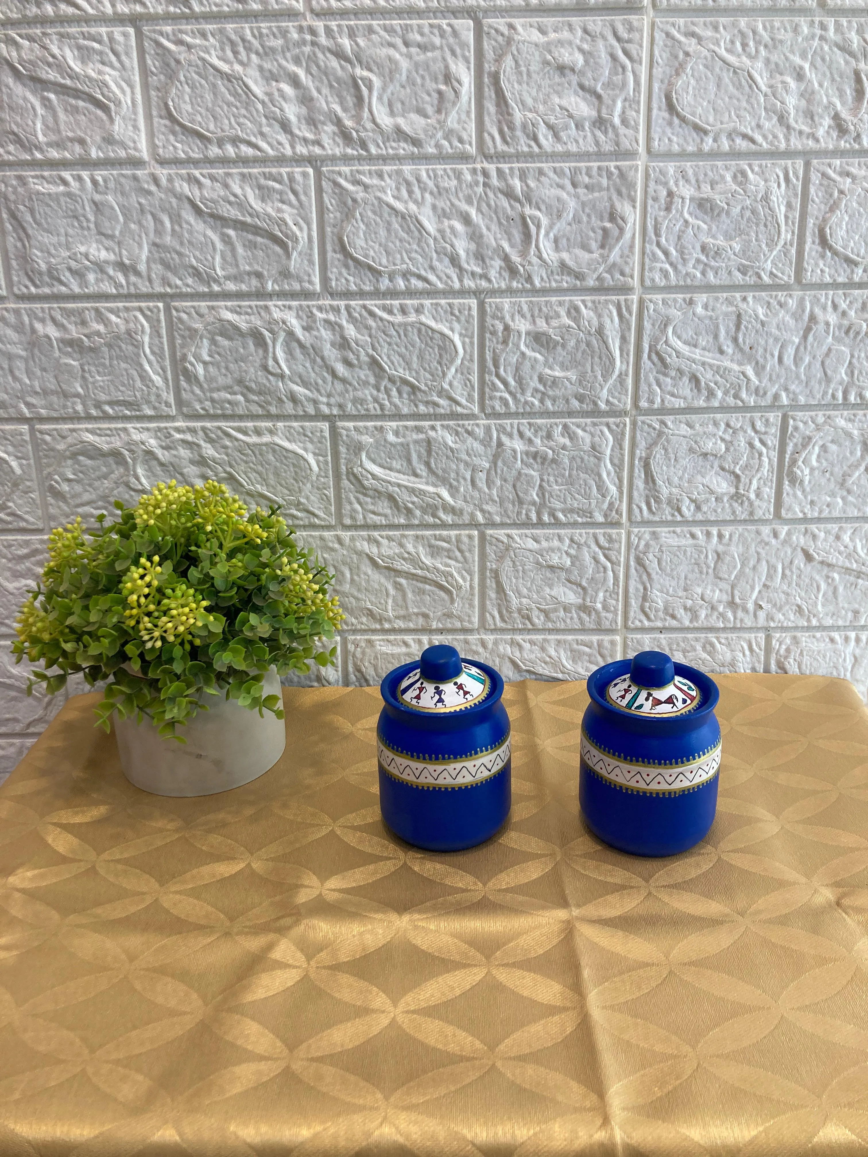 Warli Ceramic Jars (4.25 x 3 Inch)