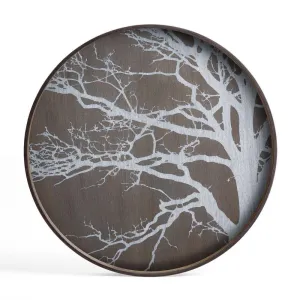 White Tree Large Round Wooden Tray