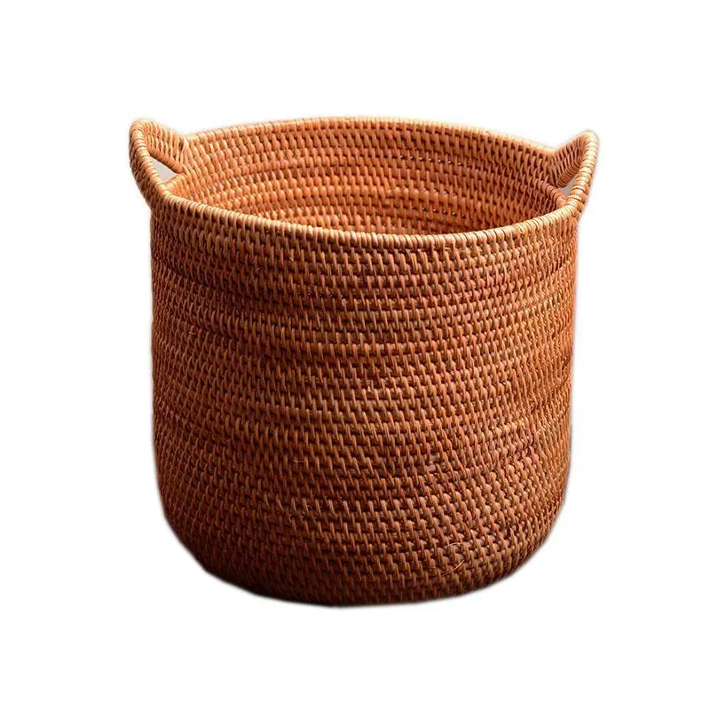 Wicker Woven Storage Baskets, Kitchen Storage Baskets, Rattan Storage Basket, Round Storage Basket for Bathroom