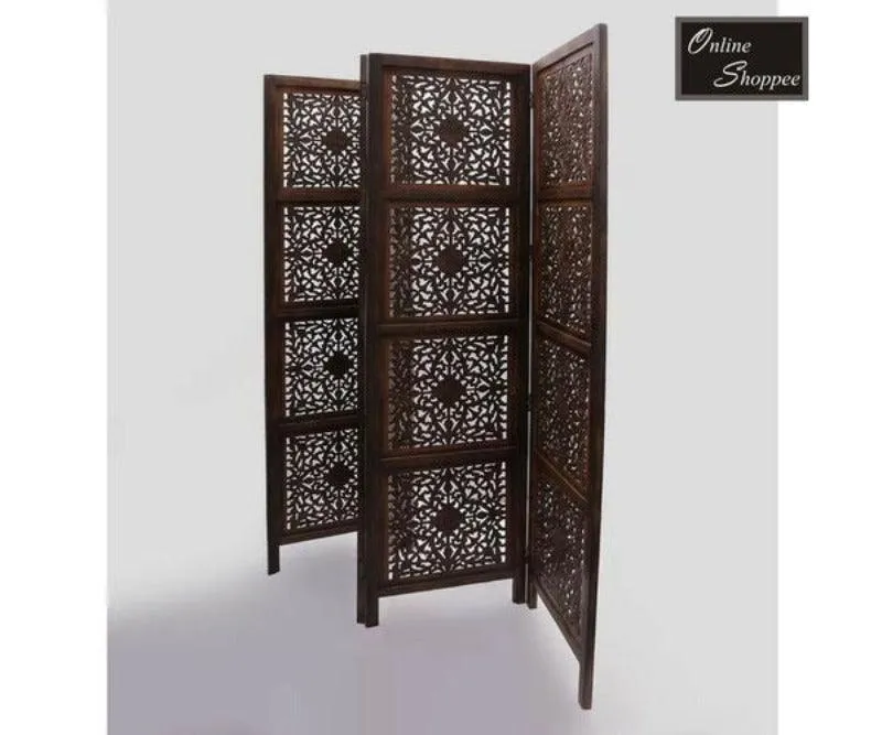 Wooden Partition Screen Room Divider in 4 Panel