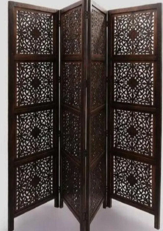 Wooden Partition Screen Room Divider in 4 Panel