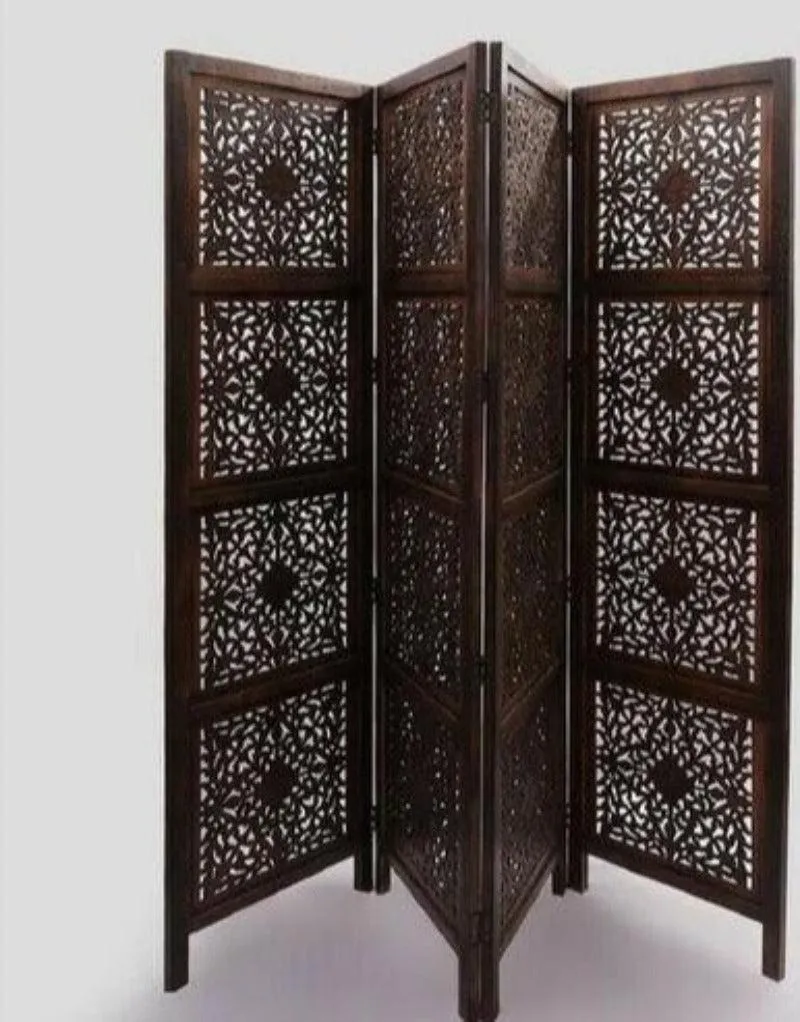 Wooden Partition Screen Room Divider in 4 Panel