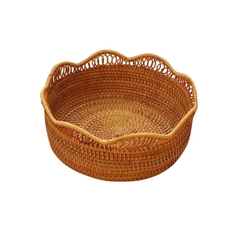 Woven Round Storage Basket, Cute Small Rattan Woven Baskets, Fruit Storage Basket, Storage Baskets for Kitchen