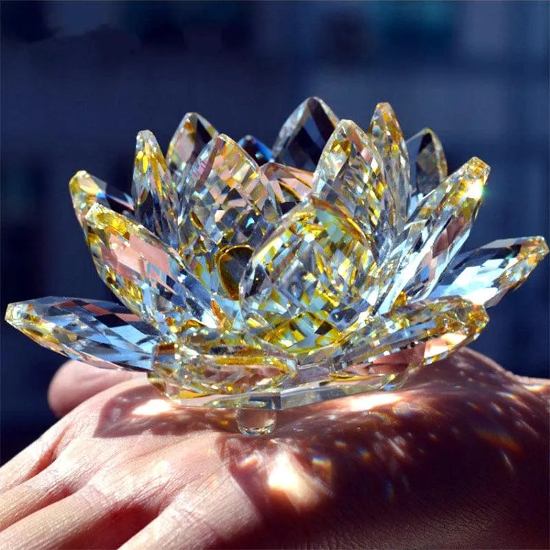 'Yellow Lotus' Flower Glass Ornament