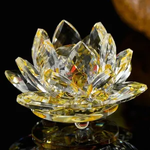 'Yellow Lotus' Flower Glass Ornament