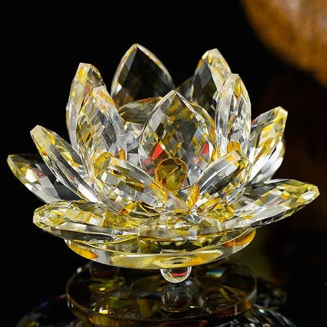 'Yellow Lotus' Flower Glass Ornament